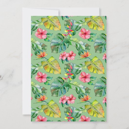 結婚式招待状 | 熱帯水彩花卉 招待状 (裏面)