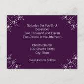 結婚式招待状（白い野生の花） インビテーションポストカード (裏面)