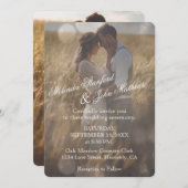 結婚式招待状 |白シンプル文字 招待状 (正面/裏面)