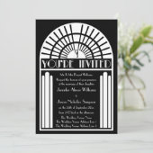 結婚式招待状-白黒アールデコスタイル 招待状 (スタンド正面)