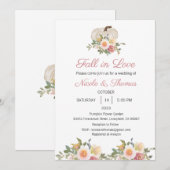 結婚式招待状 秋の恋愛結婚 招待状 (正面/裏面)