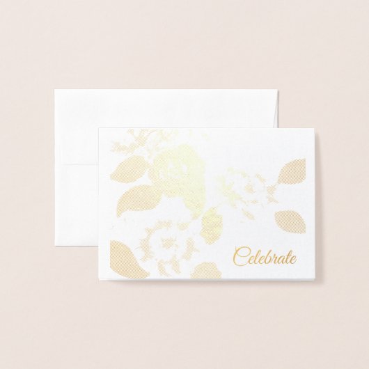 結婚式招待状 箔カード (封筒付き正面)