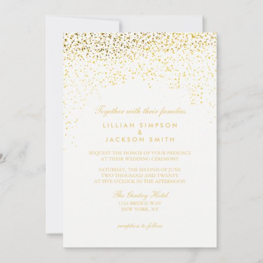 結婚式招待状-紙吹雪 – 白 招待状 (正面)