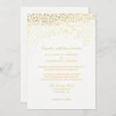 結婚式招待状-紙吹雪 – 白 招待状 (正面/裏面)