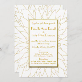 結婚式招待状、素晴らしギャツビー、ダリア幾何学模様 招待状