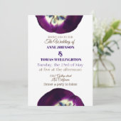 結婚式招待状、紫のチューリップ写真 招待状 (スタンド正面)