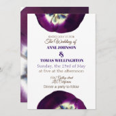 結婚式招待状、紫のチューリップ写真 招待状 (正面/裏面)