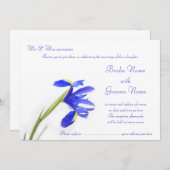 結婚式招待状-紫色のアイリス花 招待状 (正面/裏面)