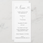 結婚式招待状、結婚の固定、ハート 招待状 (正面/裏面)