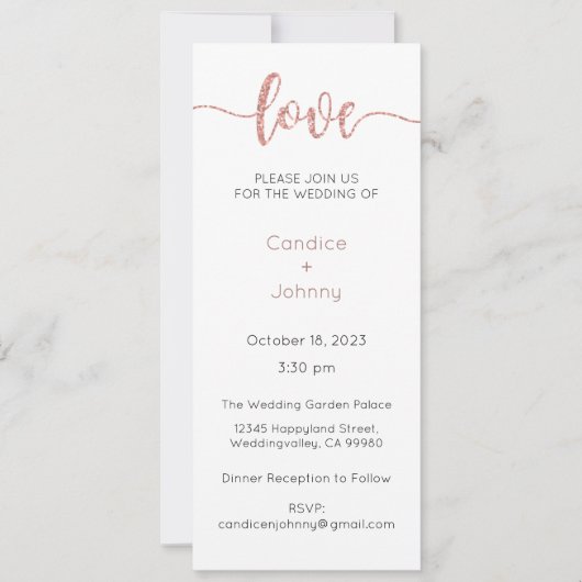 結婚式招待状、結婚の固定、ハート 招待状 (正面)