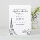 結婚式招待状、結婚の文房具、パリ 招待状 (スタンド正面)