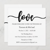 結婚式招待状、結婚の文房具、愛 招待状 (正面/裏面)