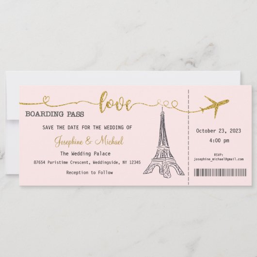 結婚式招待状、結婚の文房具、愛 招待状 (正面)