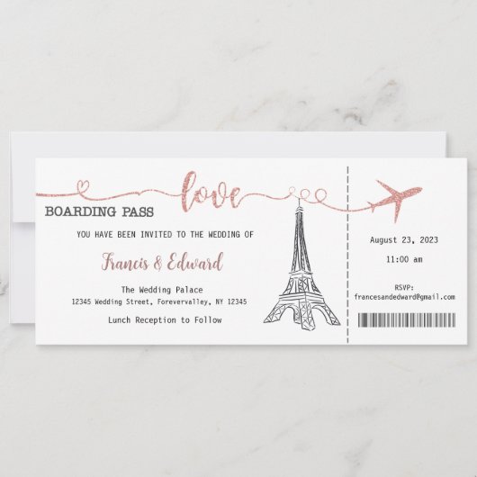 結婚式招待状、結婚の文房具、愛 招待状 (正面)