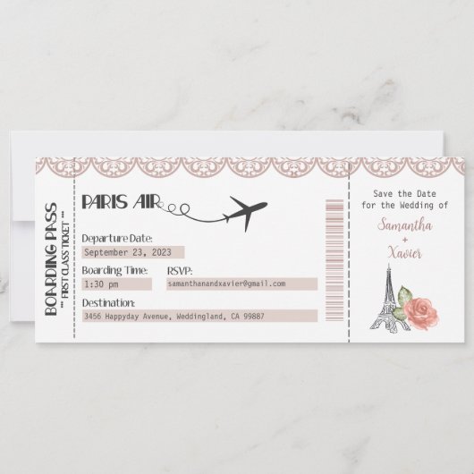 結婚式招待状、結婚の文房具、愛 招待状 (裏面)