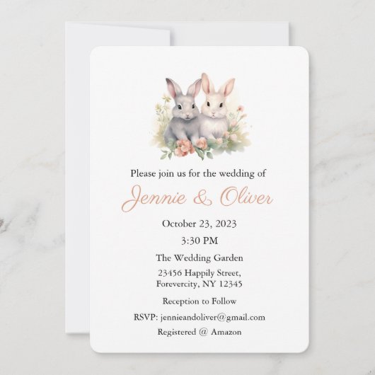 結婚式招待状、結婚の文房具、花嫁 招待状 (正面)