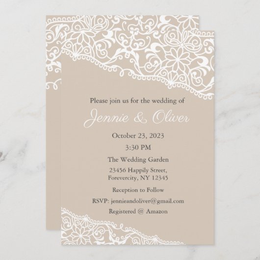 結婚式招待状、結婚の文房具、花嫁 招待状 (正面/裏面)