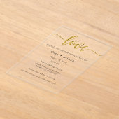 結婚式招待状, 結婚式ステーショナリー, 愛 アクリル招待状 (レイダウン)