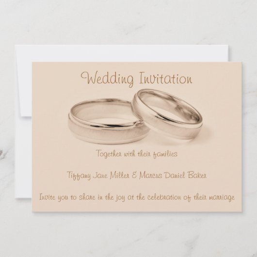 結婚式招待状（結婚指輪付き） 招待状 (正面)