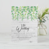 結婚式招待状 | 緑素朴色の水 招待状 (スタンド正面)