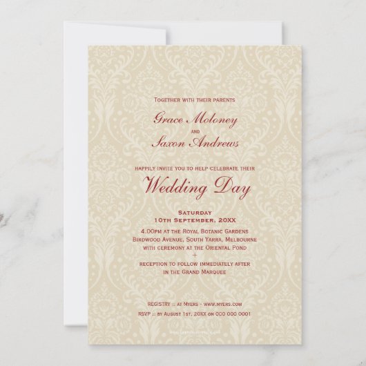 結婚式招待状::美しいP 1 招待状 (裏面)