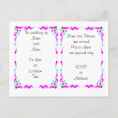 結婚式招待状 – 聖書の詩，ピンクのハート インビテーションポストカード (裏面)