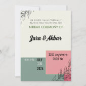 結婚式招待状, 花の結婚式招待状 招待状 (正面)