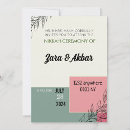 結婚式招待状, 花の結婚式招待状 招待状