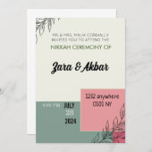 結婚式招待状, 花の結婚式招待状 招待状 (正面/裏面)