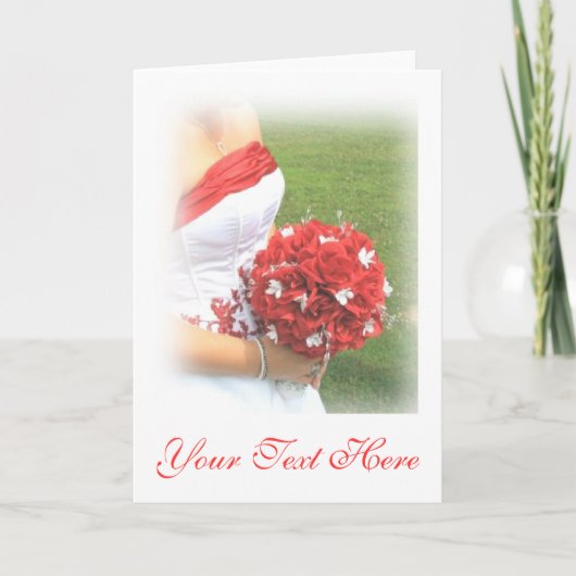 結婚式招待状 – 花嫁とブーケ 招待状 (正面)