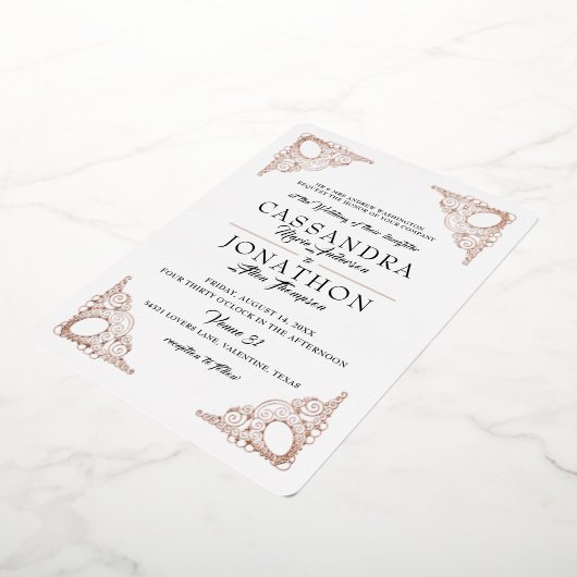 結婚式招待状 – 詩とアールヌーボー 箔招待状 (回転した状態)