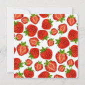 結婚式招待状 - 赤いイチゴの植物画 招待状 (裏面)