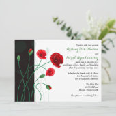 結婚式招待状 | 赤いケシと黒い緑 招待状 (スタンド正面)