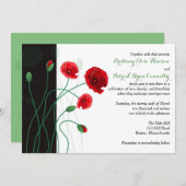 結婚式招待状 | 赤いケシと黒い緑 招待状 (正面/裏面)