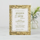 結婚式招待状 |金ゴールドシーケンス 招待状 (スタンド正面)