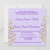 結婚式招待状-金ゴールドスワーズ&ラベンダー 招待状 (裏面)