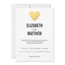 結婚式招待状 | 金ゴールドハート | 招待状カード