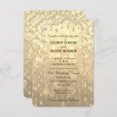 結婚式招待状 |金ゴールド結晶 招待状 (正面/裏面)