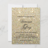 結婚式招待状-金ゴールドGlitすてきな2 招待状 (正面)