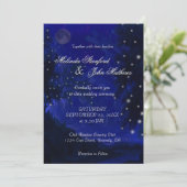 結婚式招待状 | 青いロマンチックな夜 招待状 (スタンド正面)