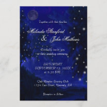 結婚式招待状 | 青いロマンチックな夜