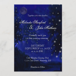 結婚式招待状 | 青いロマンチックな夜 招待状