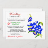 結婚式招待状 青い蘭の花 結婚式の花 招待状 (正面/裏面)