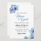 結婚式招待状 |青い蘭 招待状 (正面/裏面)