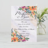 結婚式招待状（青とオレンジ） 招待状 (スタンド正面)