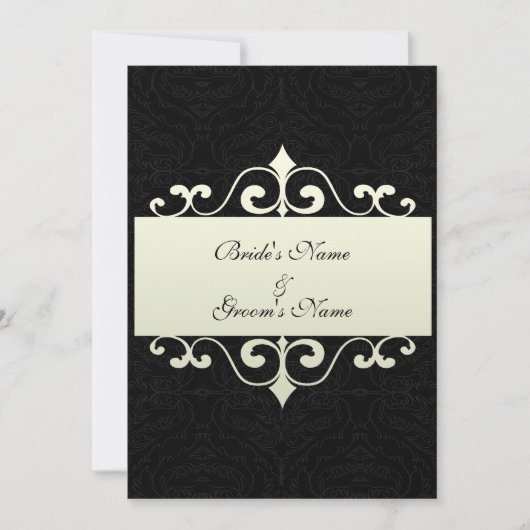 結婚式招待状-黒いbackgrの水晶白 招待状 (正面)