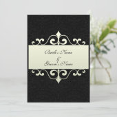 結婚式招待状-黒いbackgrの水晶白 招待状 (スタンド正面)