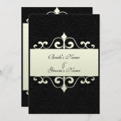 結婚式招待状-黒いbackgrの水晶白 招待状 (正面/裏面)