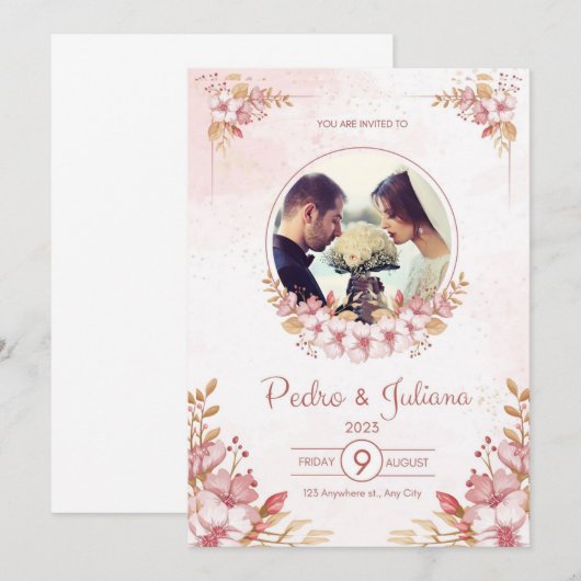 結婚式招待状 2024 招待状 (正面/裏面)