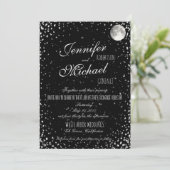 結婚式招待状 | Black Starry Night Moon 招待状 (スタンド正面)